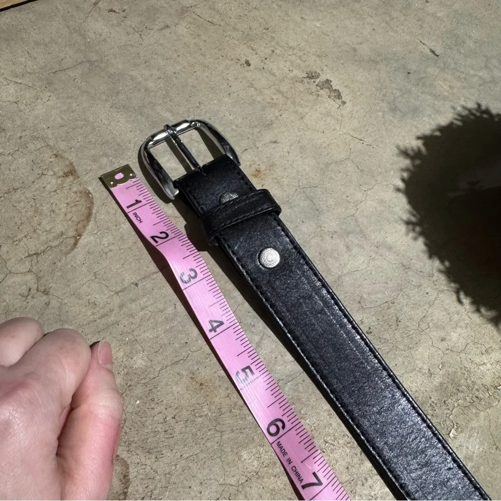 Black Leather Classic Belt Men Size 44 Business Casual‎ Quiet Luxury Old Money